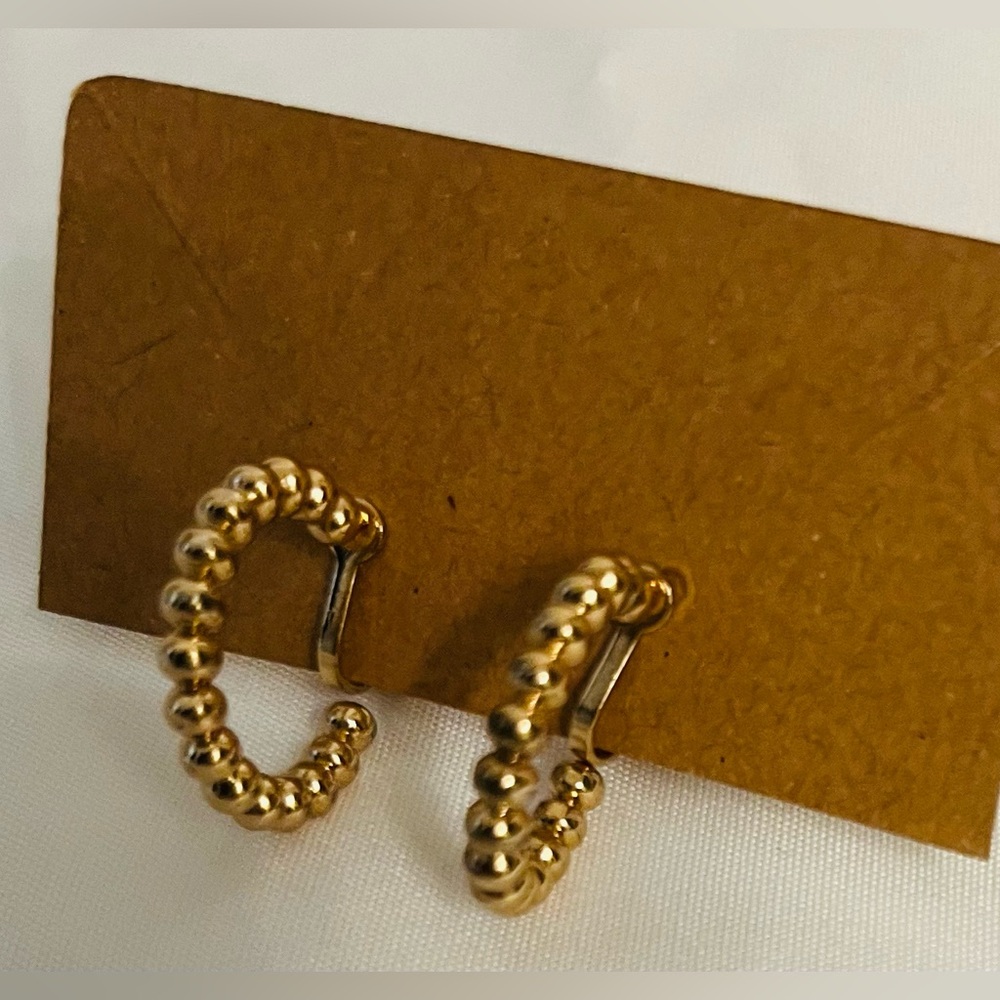 Elegant Gold Hoop Clip on Earrings